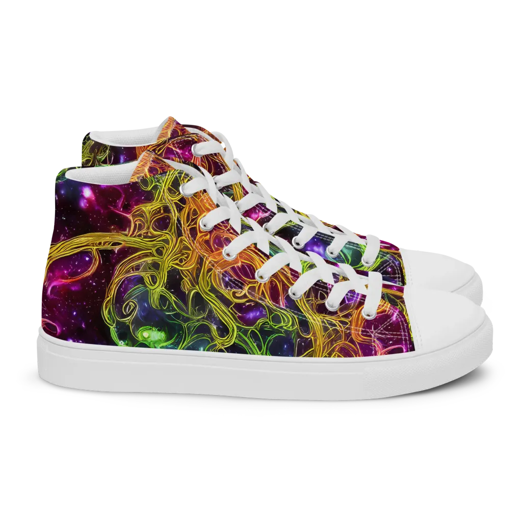 Infinite Filament on Women's High Top Canvas Shoes — Right
