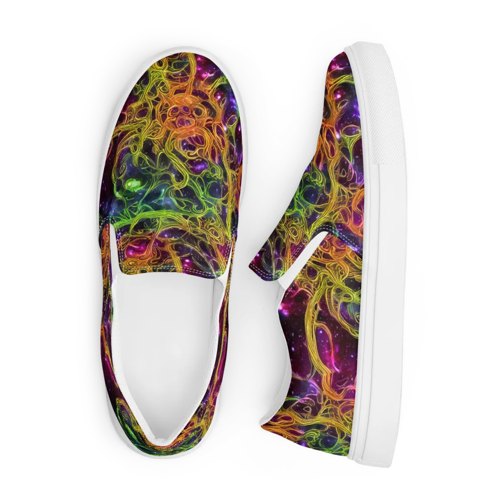 Infinite Filament on Men's Slip-On Canvas Shoes — Front