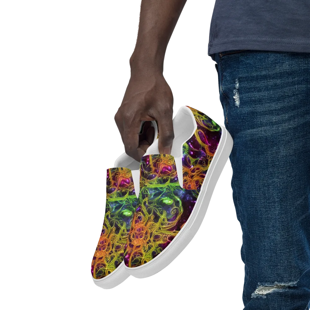 Infinite Filament on Men's Slip-On Canvas Shoes — Left Front