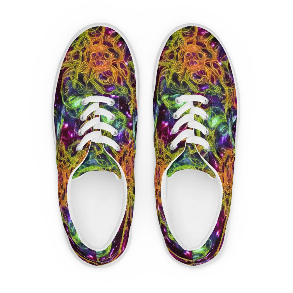 Infinite Filament on Men's Lace-Up Canvas Shoes — Front
