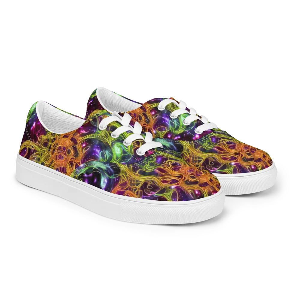 Infinite Filament on Men's Lace-Up Canvas Shoes — Right Front