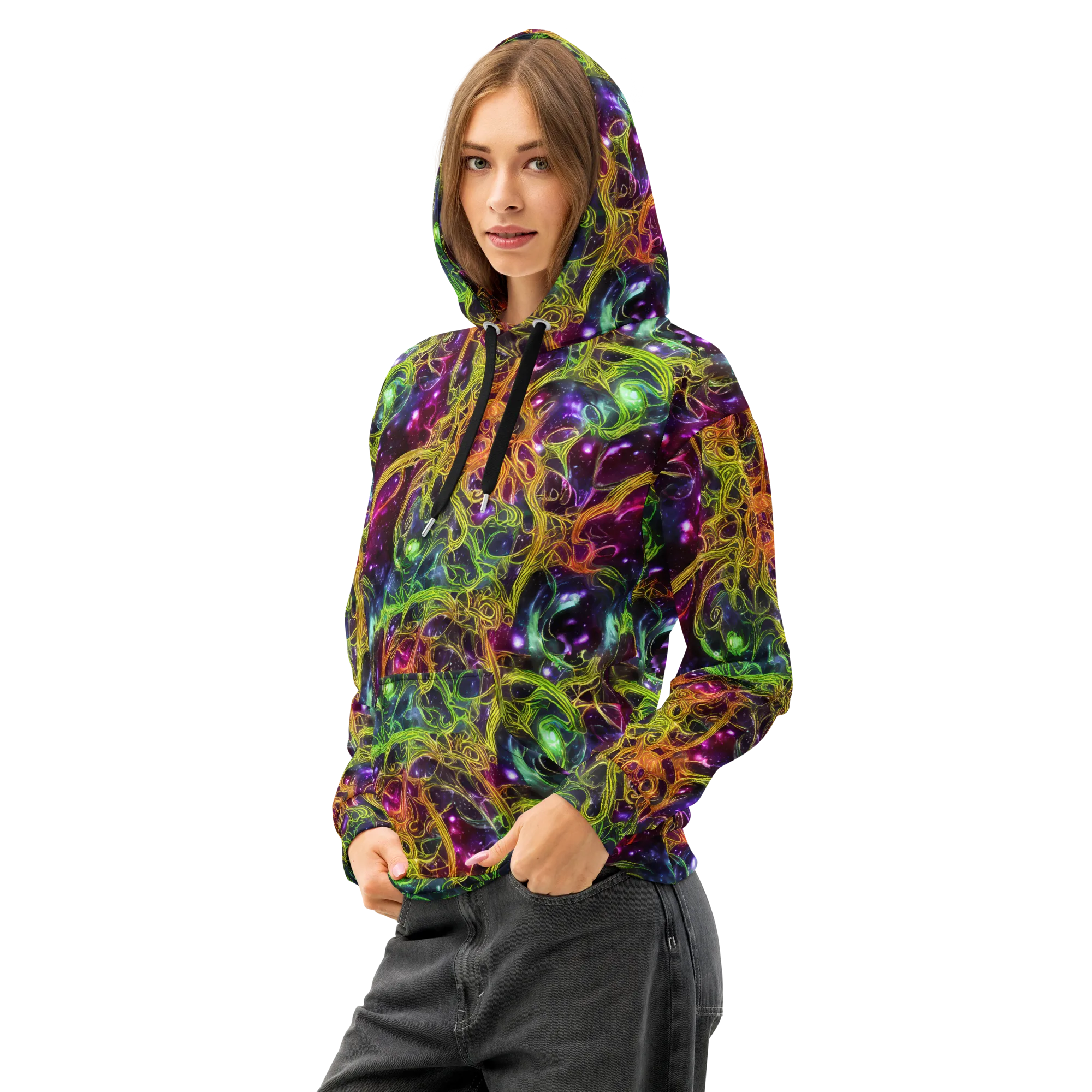 Infinite Filament on Cotton Hoodie — Left Front