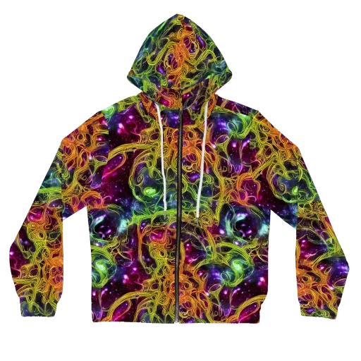 Infinite Filament on a Women's Full-Zip Hoodie