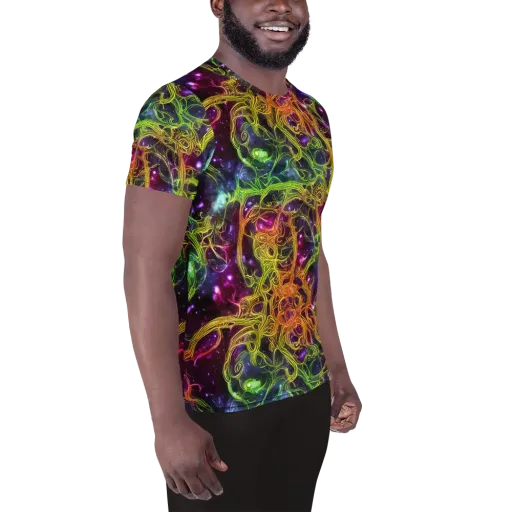 Infinite Filament on a Men's Athletic T-Shirt