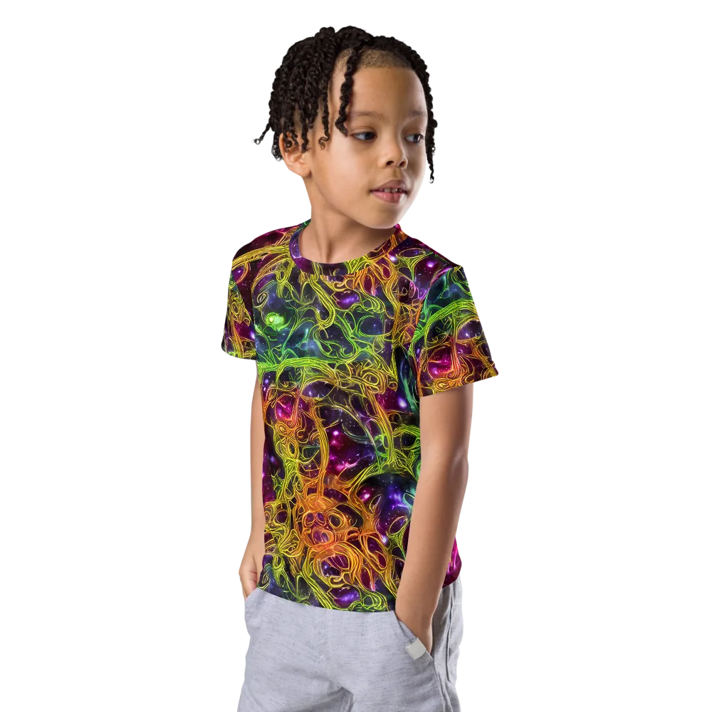Infinite Filament on Kids Crew Neck T-Shirt — Left Front