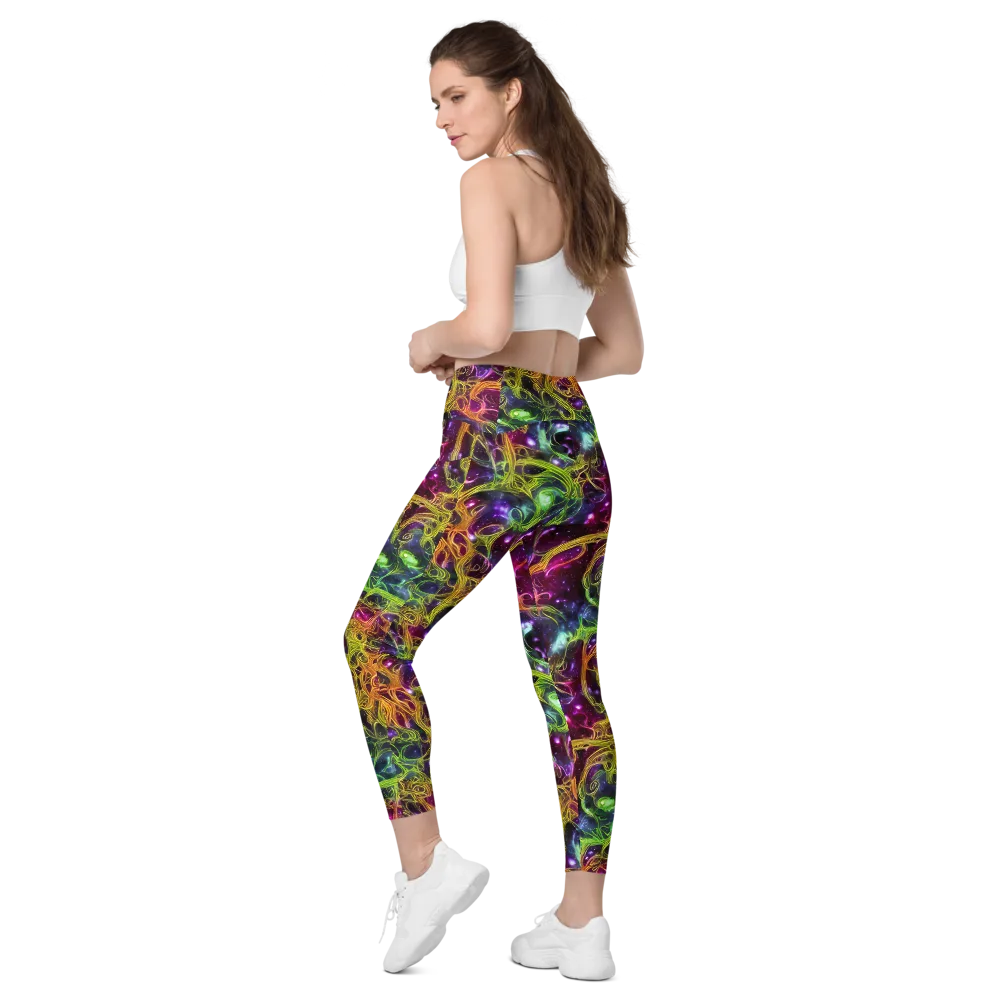 Infinite Filament on Leggings with Pockets — Left Back