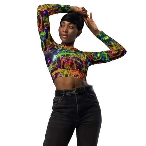 Infinite Filament on a Long Sleeve Crop Top