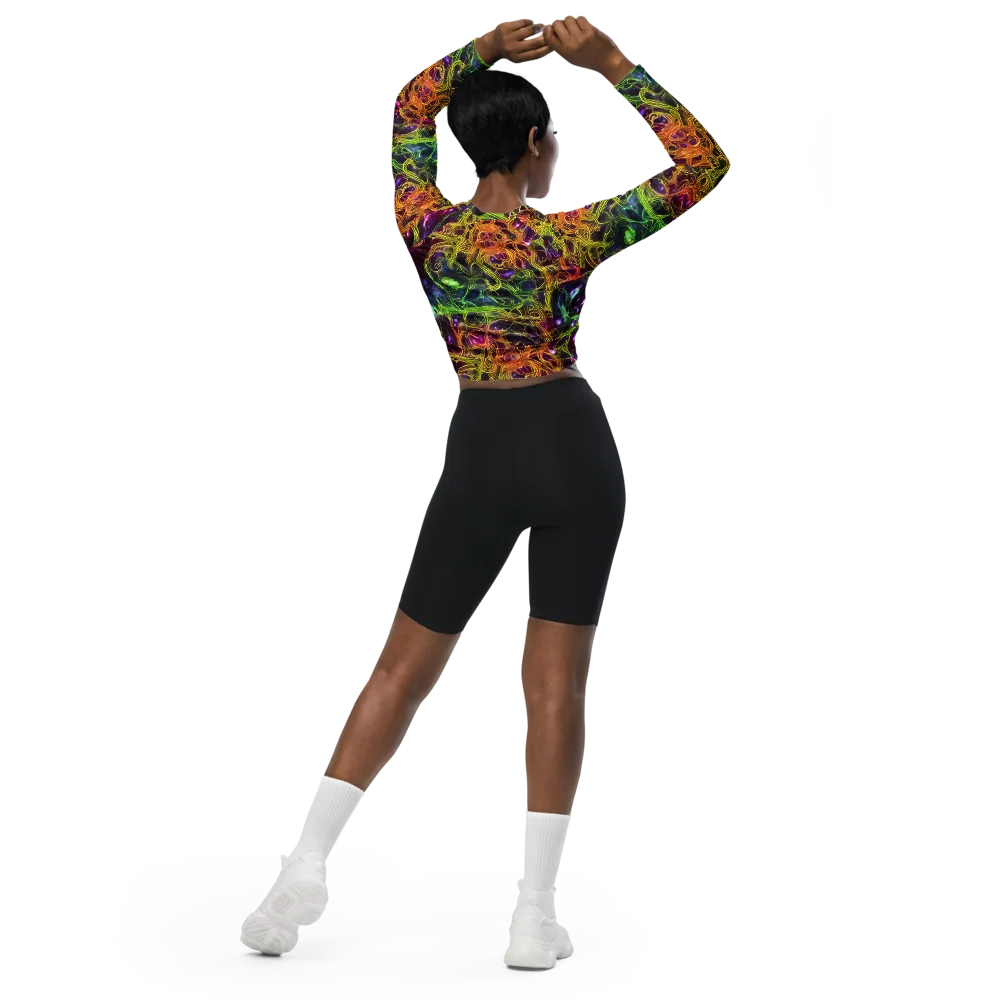 Infinite Filament on Long Sleeve Crop Top — Back