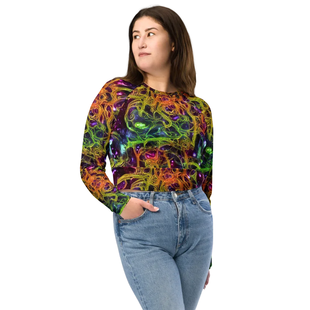 Infinite Filament on Long Sleeve Crop Top — Front