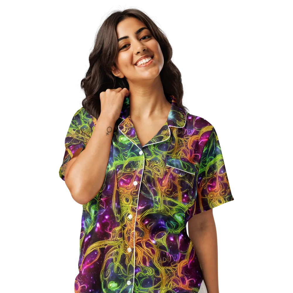 Infinite Filament on Women's Short Sleeve Pajama Top — Front