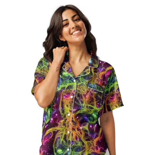 Infinite Filament on a Women's Short Sleeve Pajama Top
