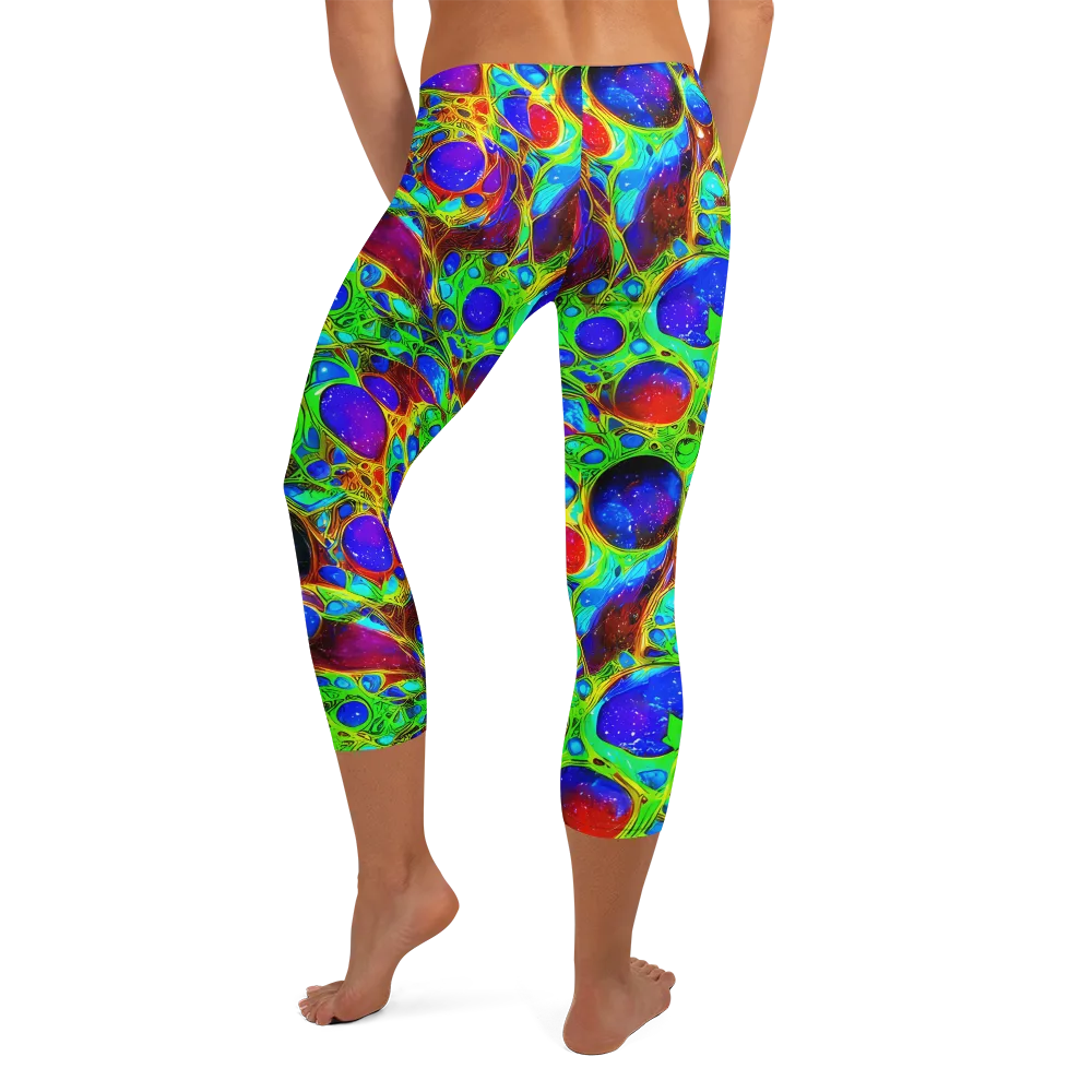 Biomorphic Burst on Capri Leggings — Back