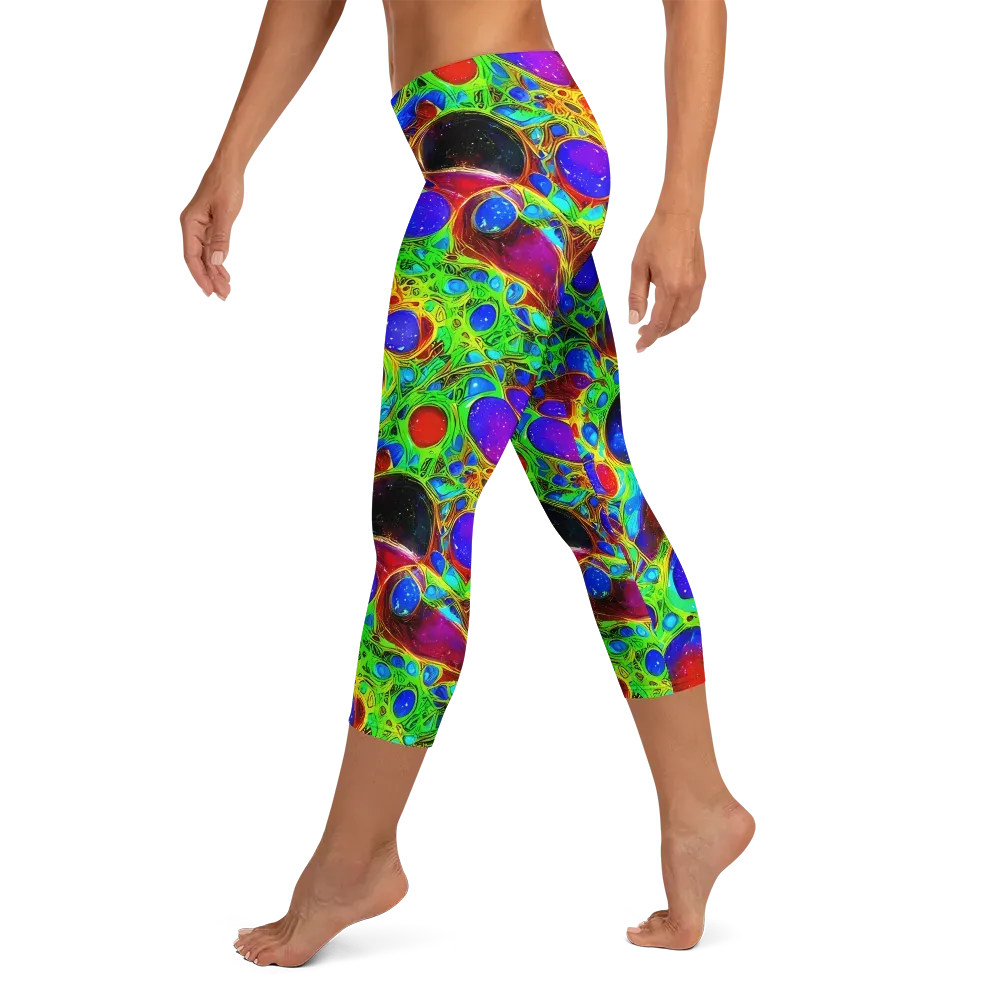 Biomorphic Burst on Capri Leggings — Left