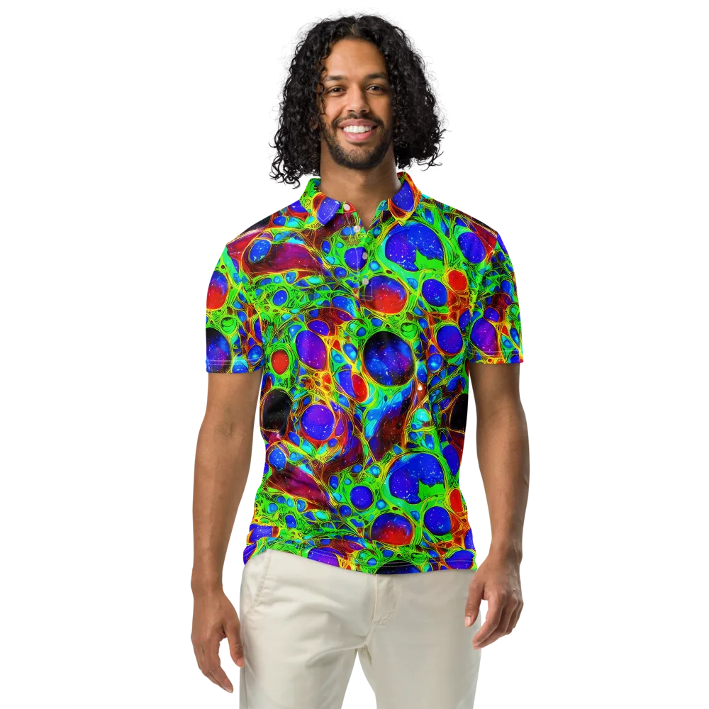Biomorphic Burst on Men's Slim Fit Polo Shirt — Front