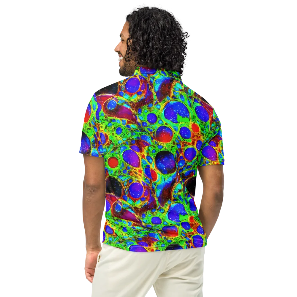Biomorphic Burst on Men's Slim Fit Polo Shirt — Back