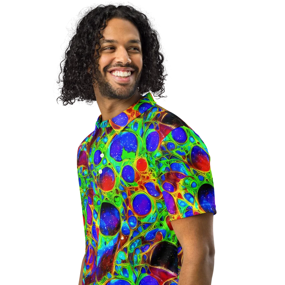 Biomorphic Burst on Men's Slim Fit Polo Shirt — Left Front