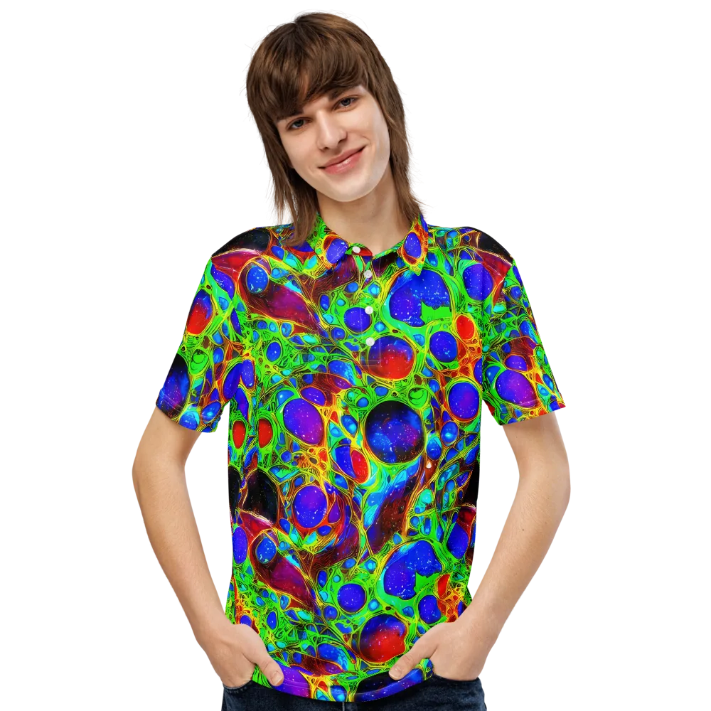 Biomorphic Burst on Men's Slim Fit Polo Shirt — Front