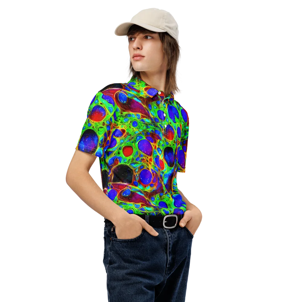 Biomorphic Burst on Men's Slim Fit Polo Shirt — Right Front