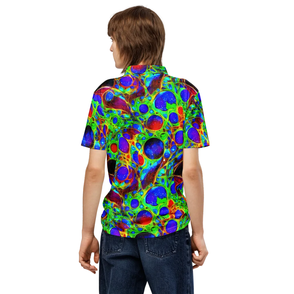 Biomorphic Burst on Men's Slim Fit Polo Shirt — Back