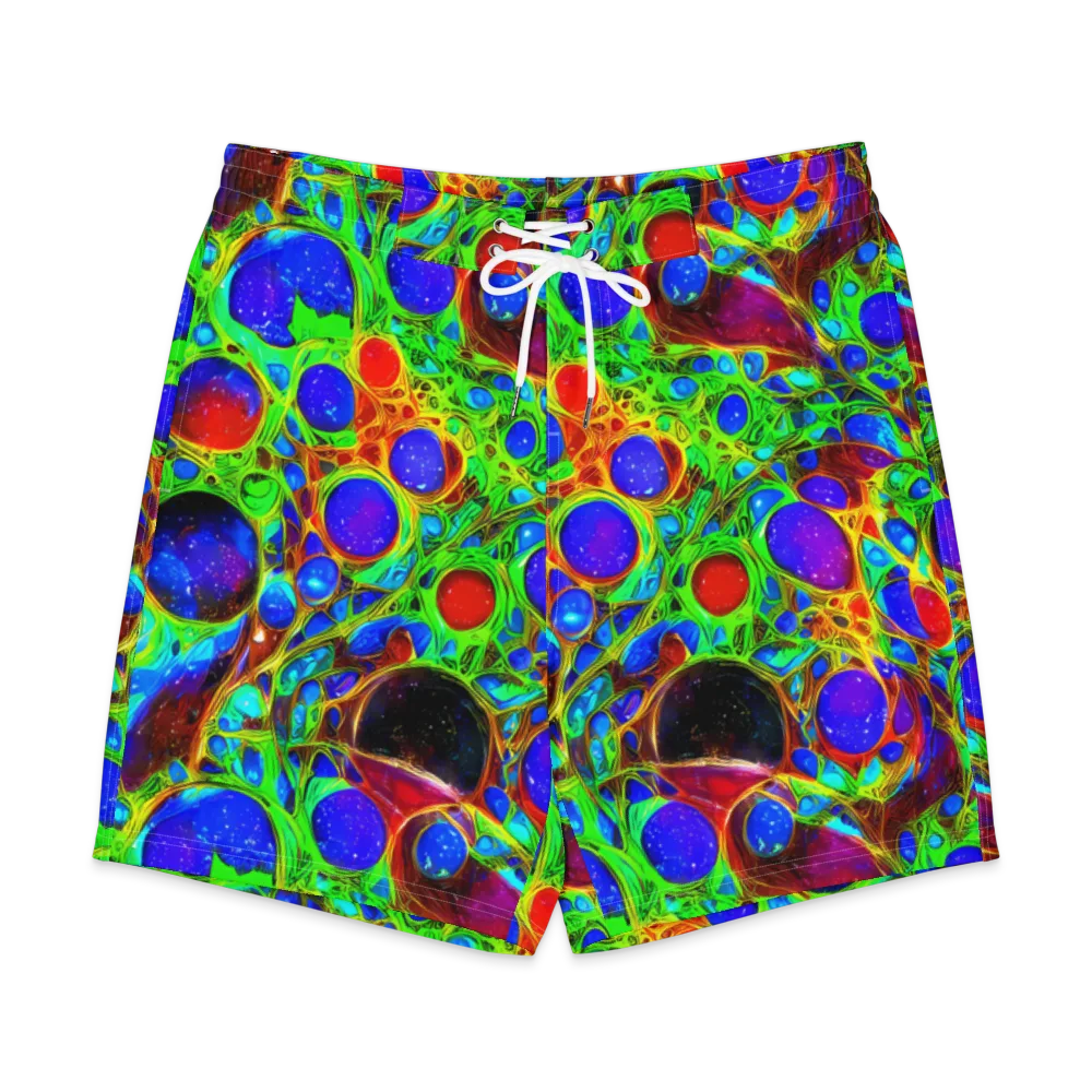 Biomorphic Burst on Men's Board Shorts — Front