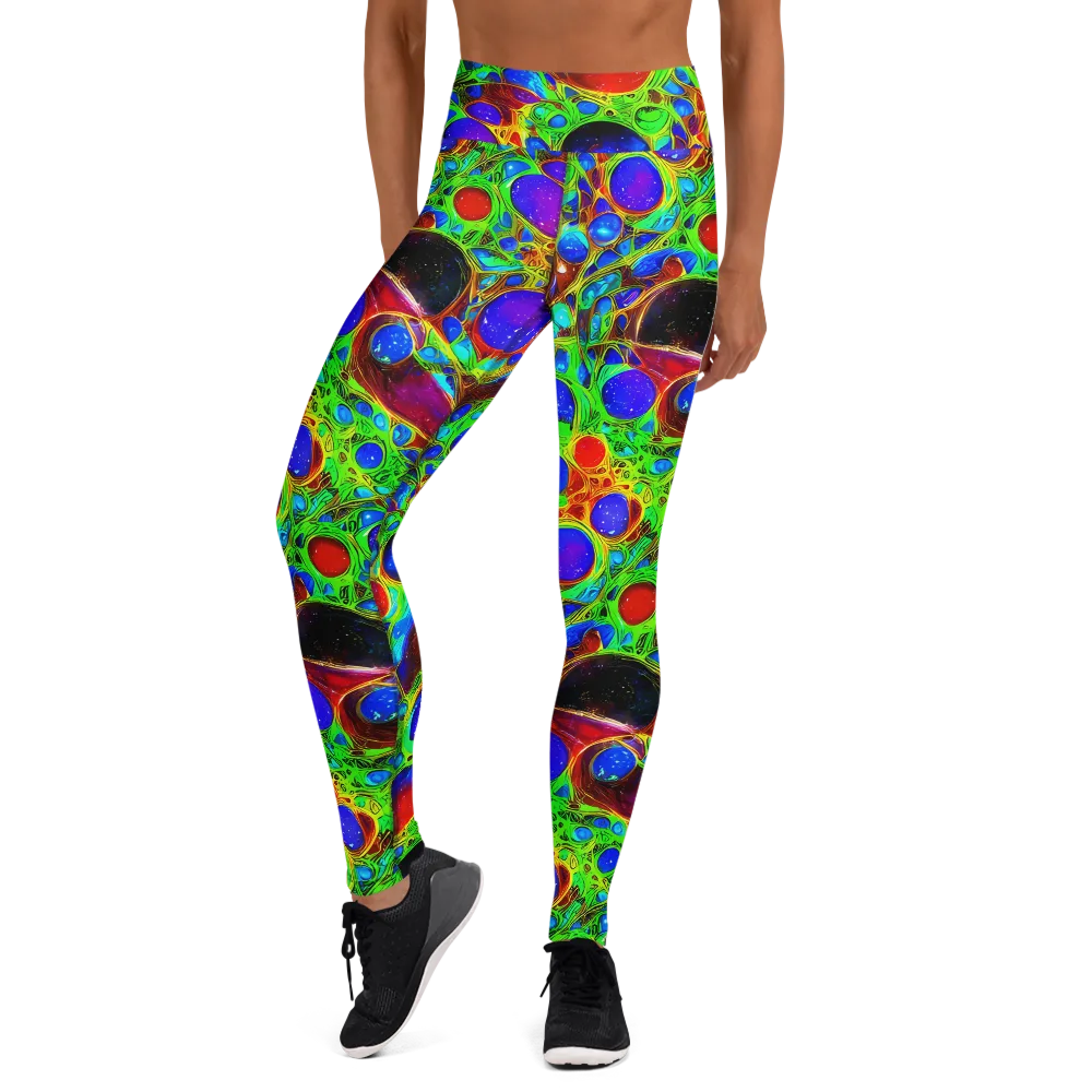 Biomorphic Burst on Yoga Leggings — Front