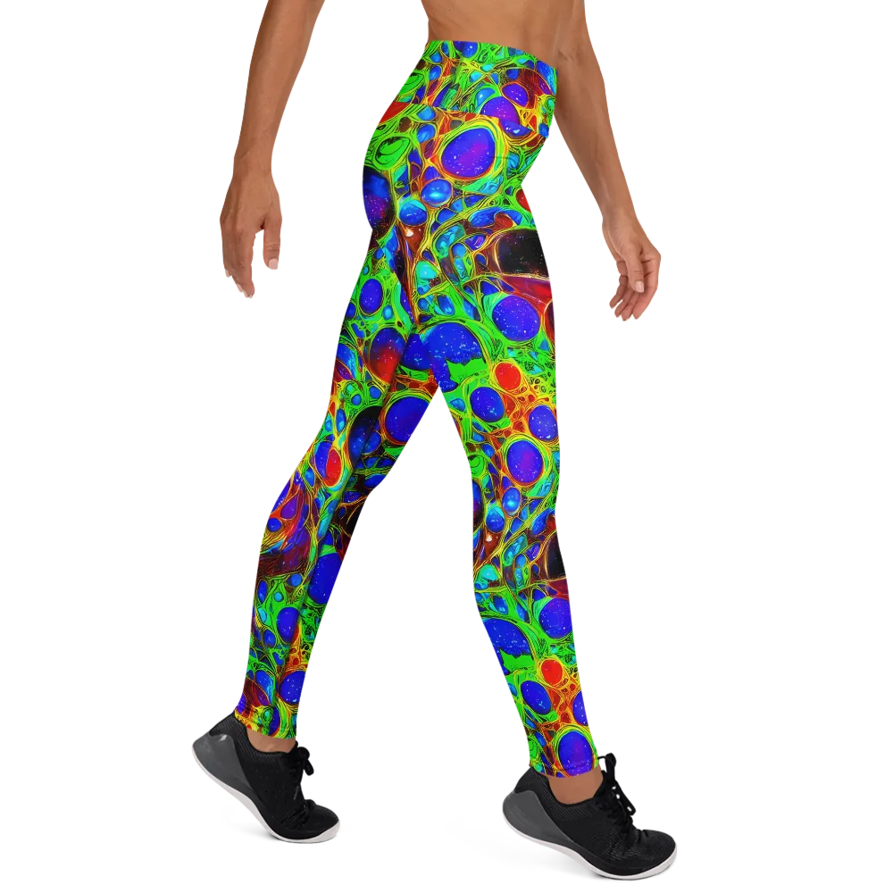 Biomorphic Burst on Yoga Leggings — Right