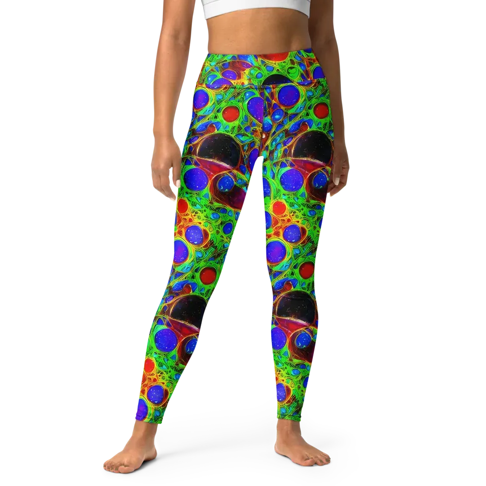Biomorphic Burst on Yoga Leggings — Front