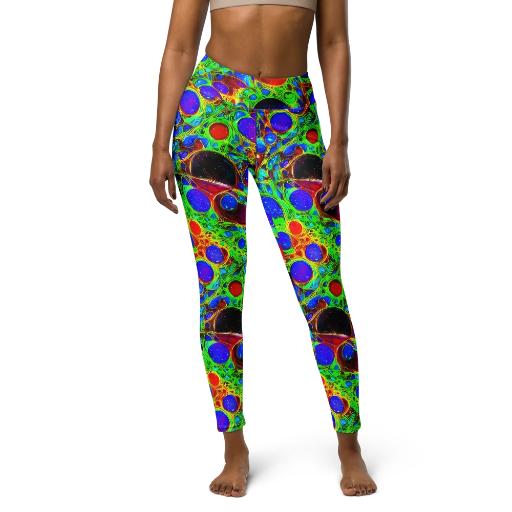 Biomorphic Burst on Yoga Leggings — Front