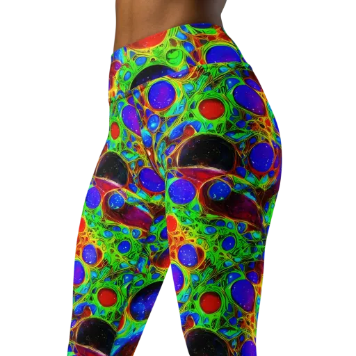 Biomorphic Burst on a Yoga Leggings
