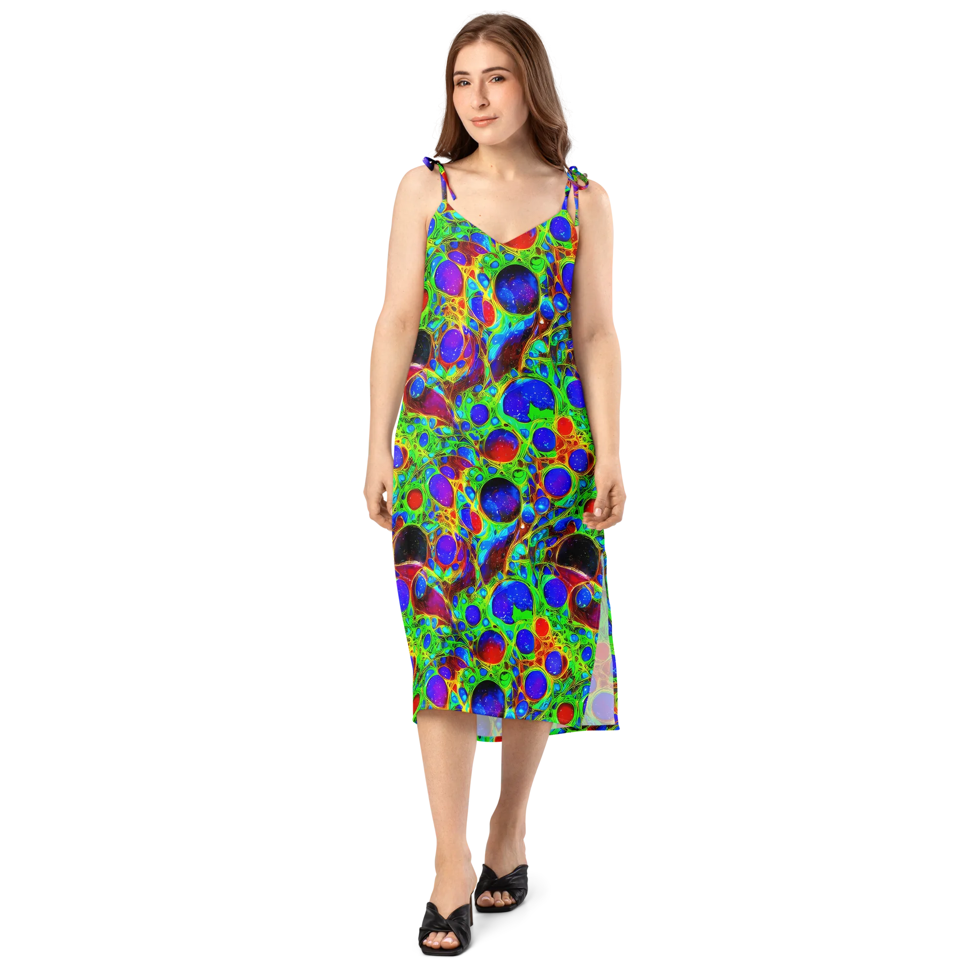 Biomorphic Burst on Slip Dress — Front