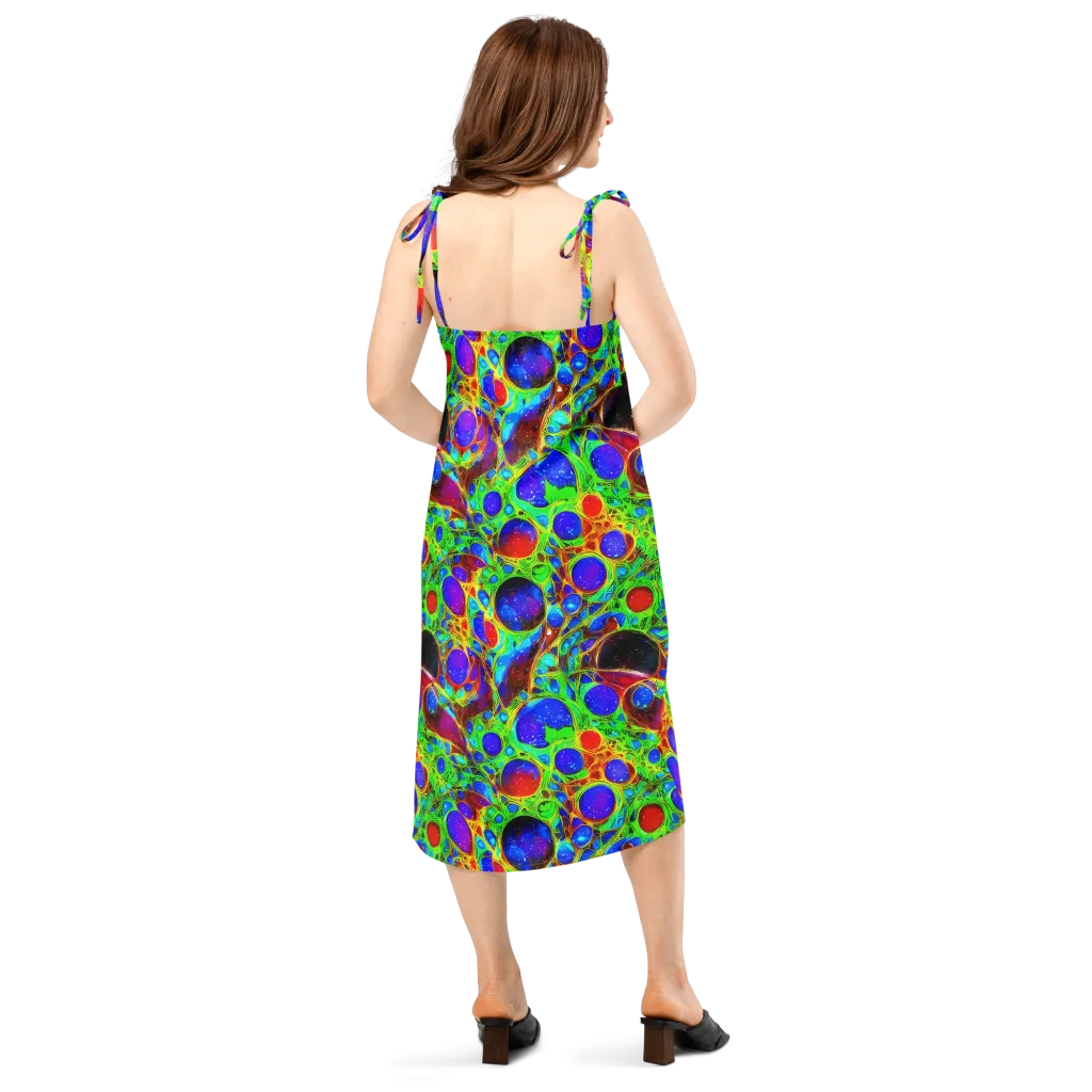 Biomorphic Burst on Slip Dress — Back
