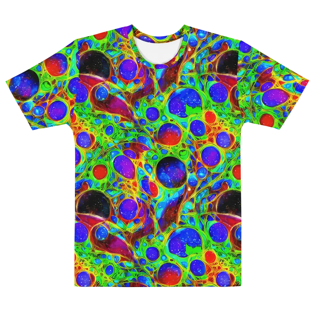 Biomorphic Burst on Men's Cotton Crew Neck T-Shirt — Front
