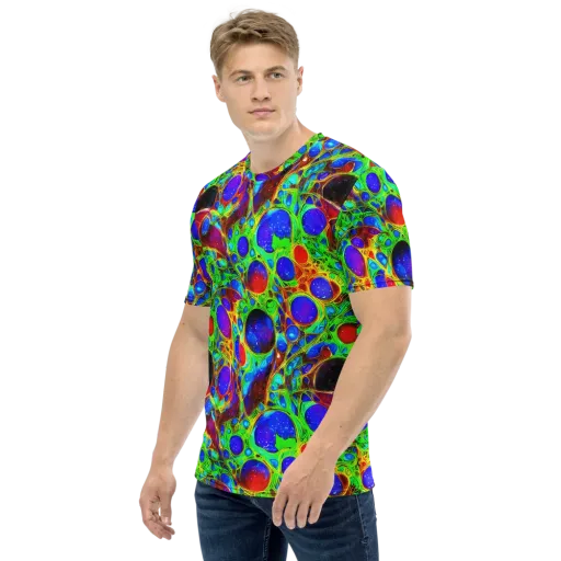Biomorphic Burst on a Men's Crew Neck T-Shirt