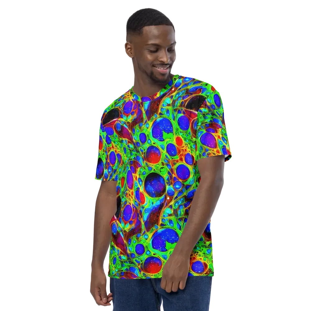 Biomorphic Burst on Men's Crew Neck T-Shirt — Left