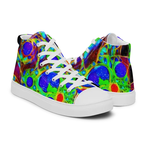 Biomorphic Burst on a Men's High Top Canvas Shoes