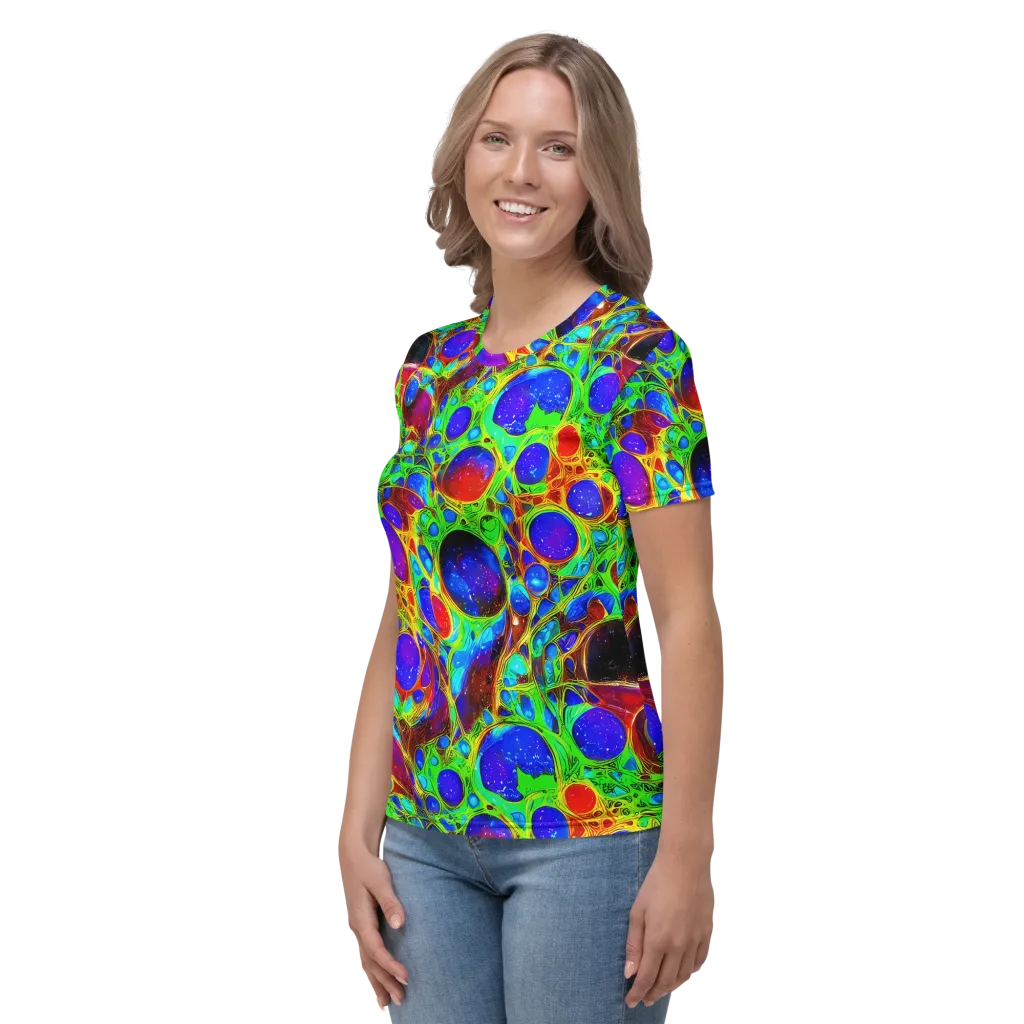 Biomorphic Burst on Women's Crew Neck T-Shirt — Left
