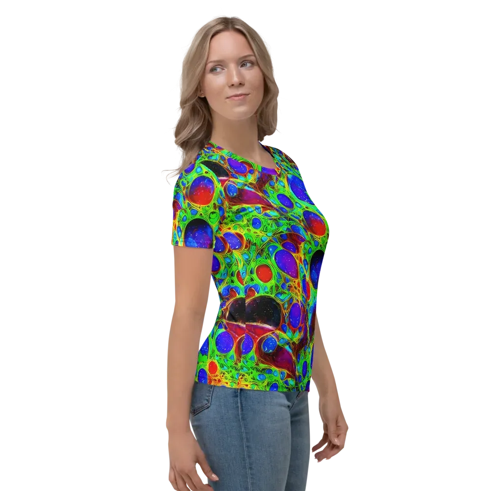 Biomorphic Burst on Women's Crew Neck T-Shirt — Right