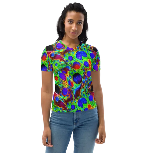 Biomorphic Burst on a Women's Crew Neck T-Shirt