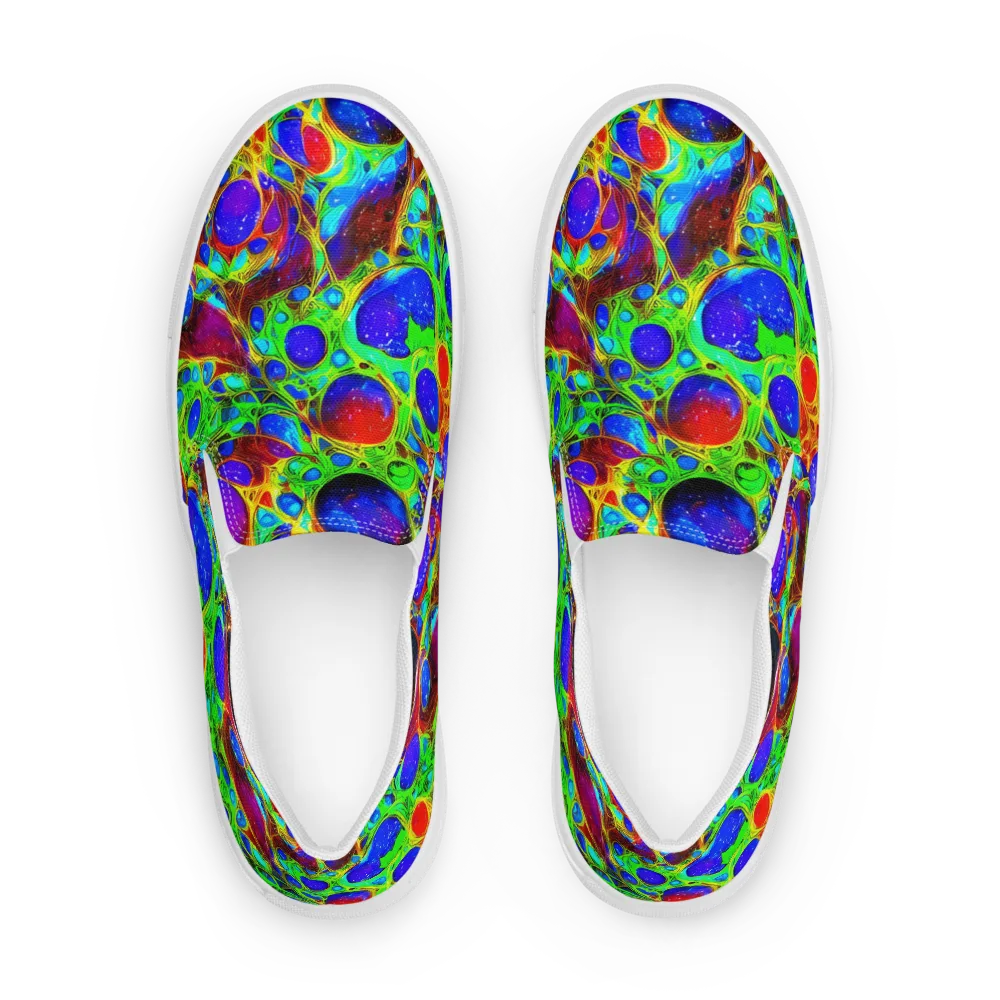 Biomorphic Burst on Men's Slip-On Canvas Shoes — Front