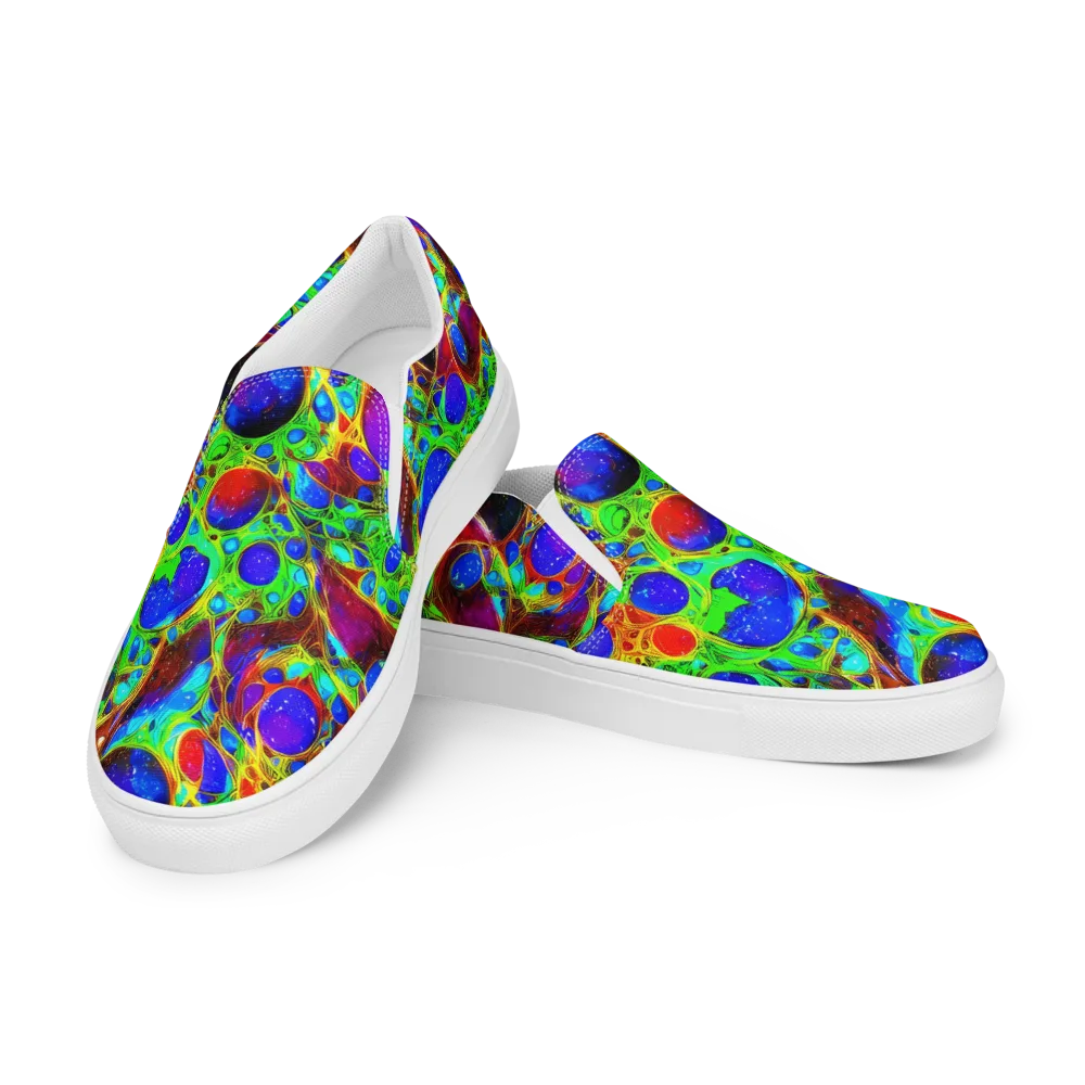 Biomorphic Burst on Men's Slip-On Canvas Shoes — Left Front
