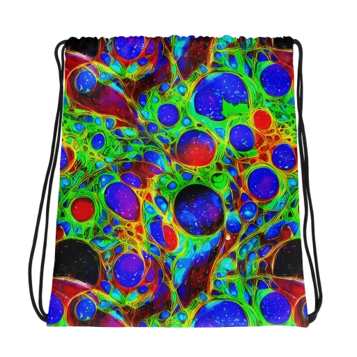 Biomorphic Burst on a Drawstring Bag