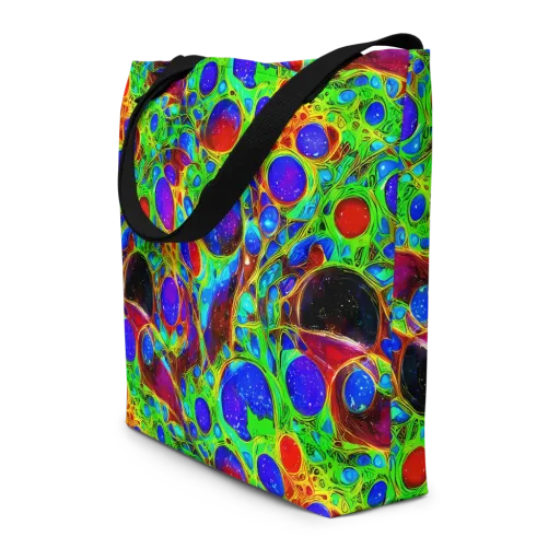 Biomorphic Burst on a Large Tote Bag W/ Pocket