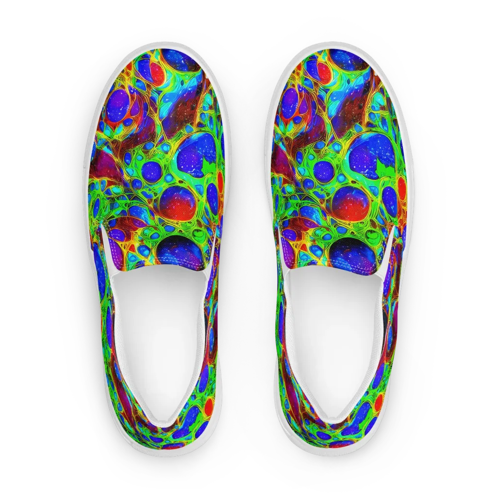 Biomorphic Burst on Women's Slip-On Canvas Shoes — Front