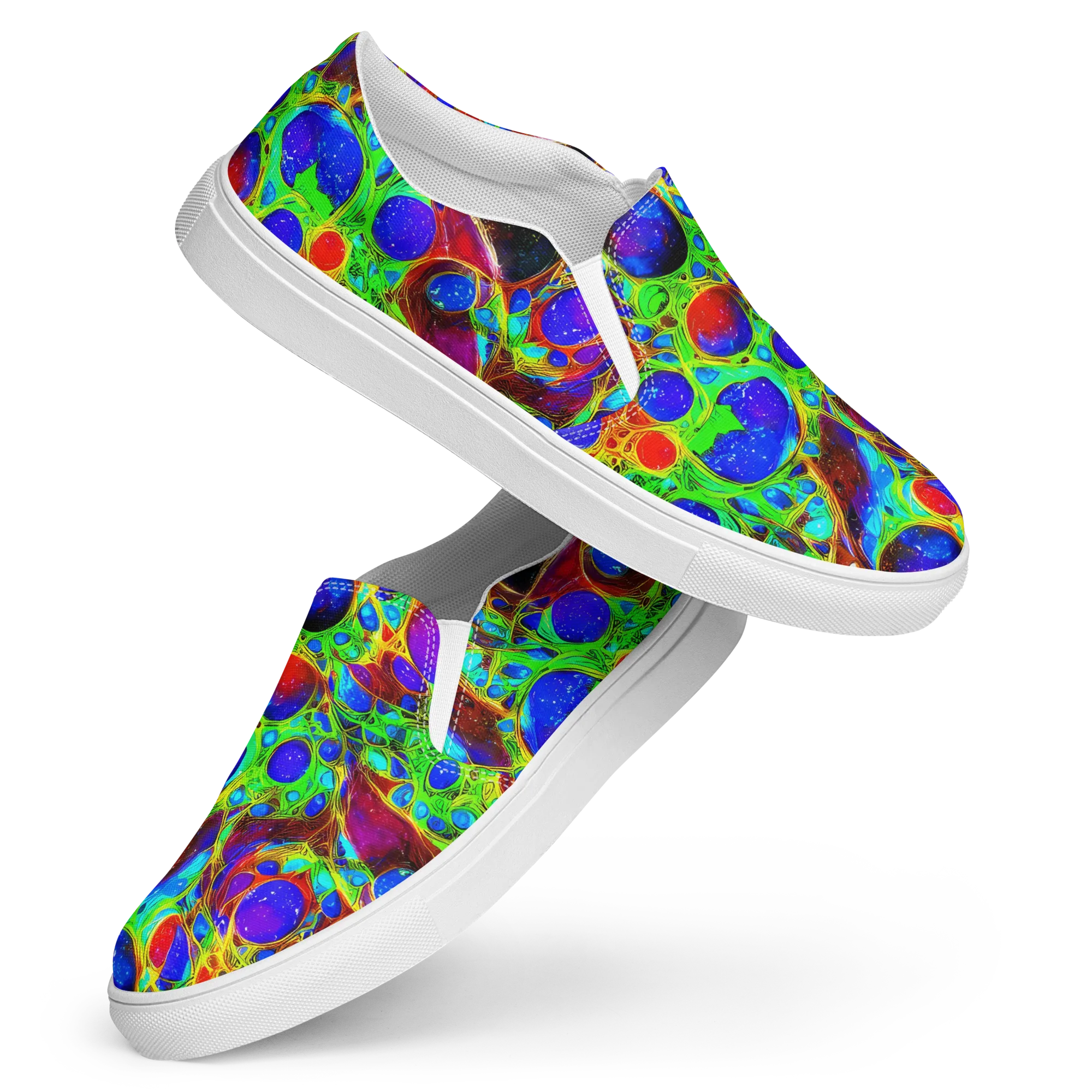 Biomorphic Burst on Women's Slip-On Canvas Shoes — Front