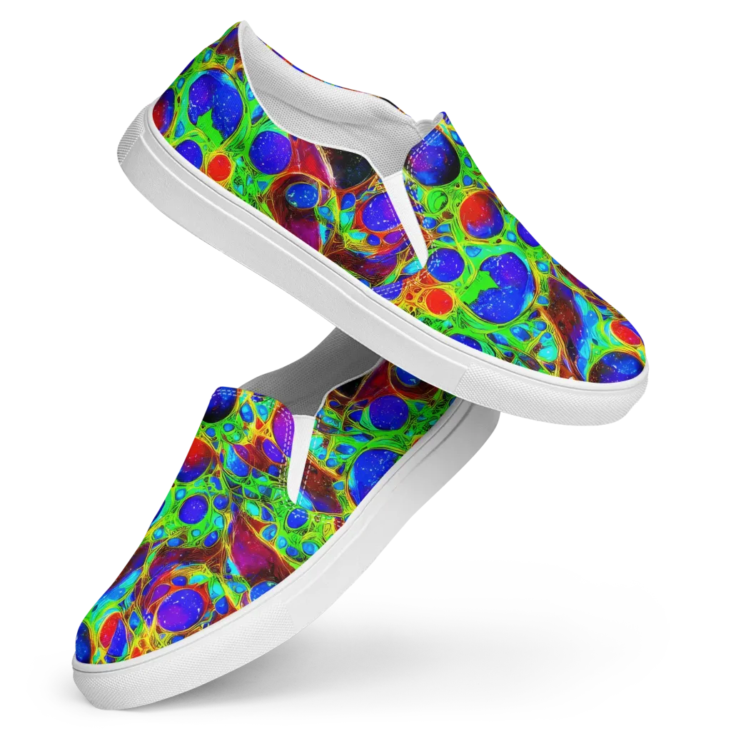 Biomorphic Burst on Women's Slip-On Canvas Shoes — Front