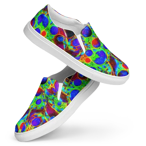 Biomorphic Burst on a Women's Slip-On Canvas Shoes