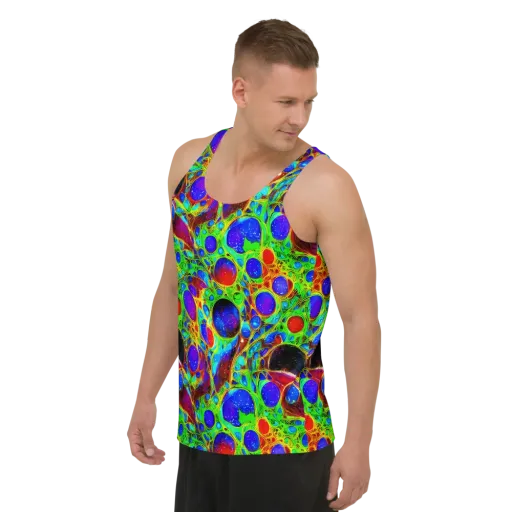 Biomorphic Burst on a Men's Tank Top