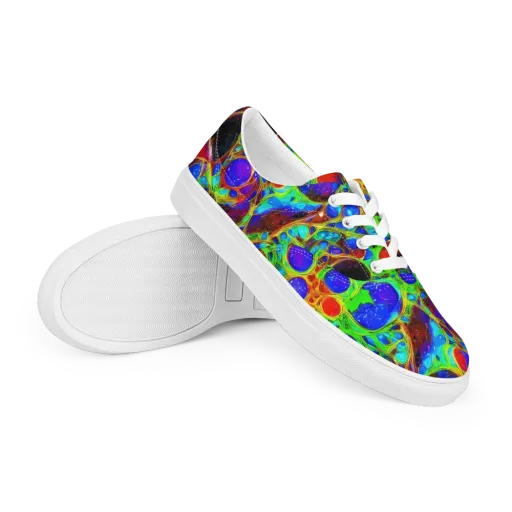 Biomorphic Burst on a Men's Lace-Up Canvas Shoes