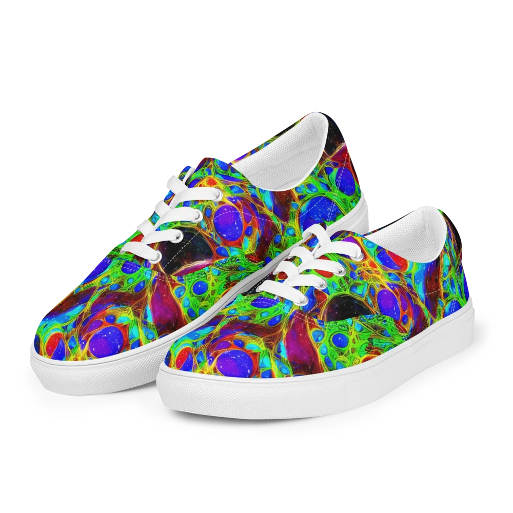 Biomorphic Burst on Men's Lace-Up Canvas Shoes — Left Front