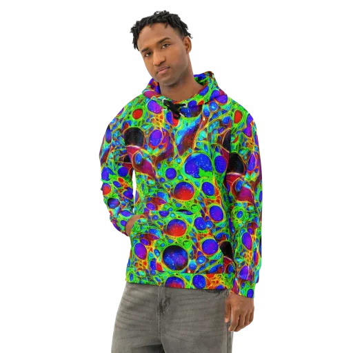 Biomorphic Burst on a Cotton Hoodie